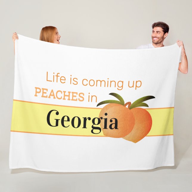 Comfortable Georgia Peaches Fleece Blanket (Large) (In Situ)