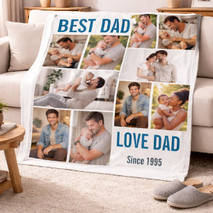 Comforted by Love Personalised 5 Photo Custom   Fleece Blanket