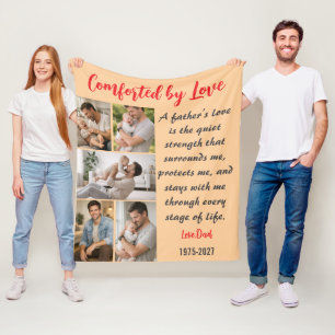 Comforted by Love Personalized 5 Photo Custom  Fleece Blanket
