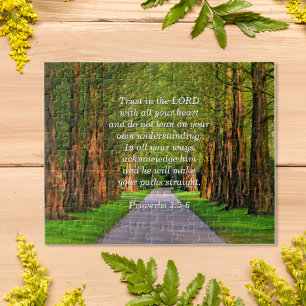 Comforting bible verse from Proverbs 3:5-6 Jigsaw Puzzle