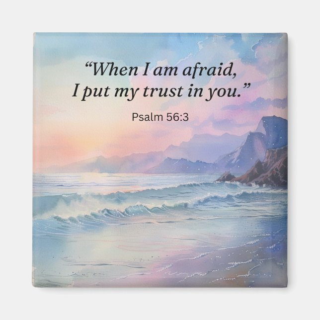 Comforting Scripture Magnet - Trust in God (Front)