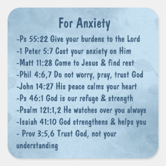 Comforting Scriptures for Anxiety Stress Worry Square Sticker