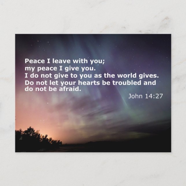 Comforting Words of Peace - Biblical Verse John 14 Postcard (Front)