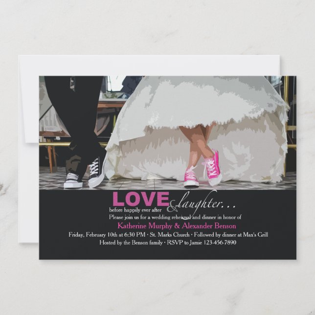 Comfy Feet Rehearsal Dinner Invitation (Front)