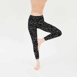 Comfy Yoga black flowers  Leggings