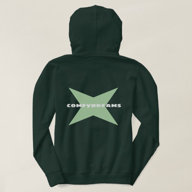 comfydreams green star designed  hoodie (Design Back)