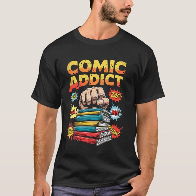 Comic Addict Bold Retro T-Shirt (Front)