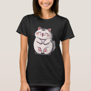 Comic Art Kitten Pet Lover Playful Chubby Cute Cat T-Shirt