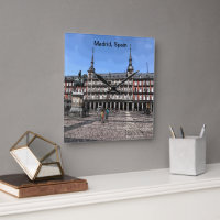 Comic Art of a plaza in Madrid, Spain