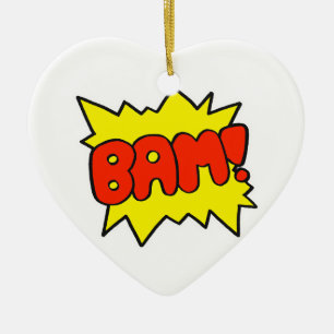 Comic 'Bam!' Ceramic Tree Decoration
