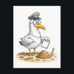 Comic Bird Worm Inspector Postcard<br><div class="desc">A focused coastal bird examines tidal‑flat worms with expert seriousness,  blending scientific curiosity with comic charm. This whimsical illustration is perfect for fans of coastal nature,  humorous character art and quirky maritime storytelling.</div>