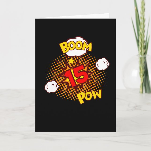 COMIC BIRTHDAY 15 15th Birthday 15 Year old Comic Card (Front)
