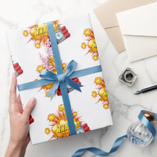 Comic Bomb Explosion Military Wrapping Paper