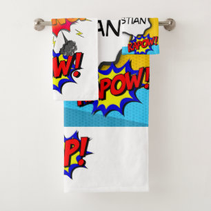Comic Book Art Pop Custom Bath Towel Set