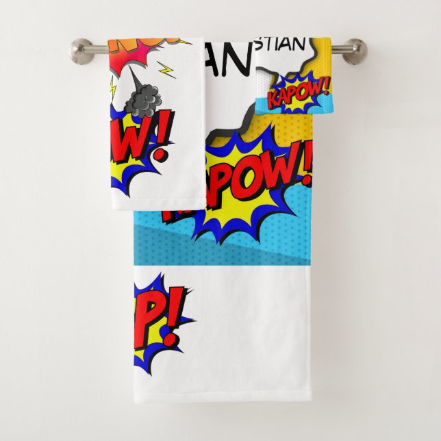 Comic Book Art Pop Custom Bath Towel Set (Insitu)