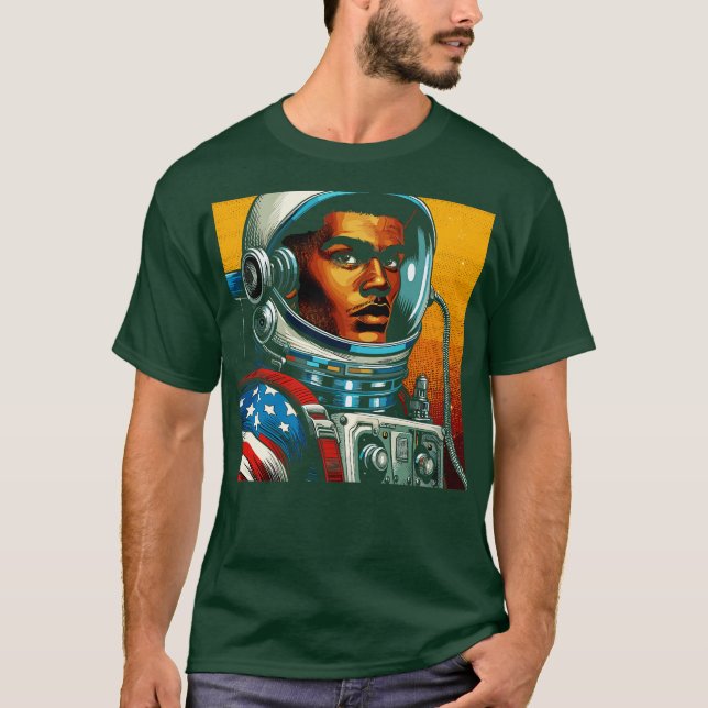Comic Book Astronaut in Art Style T-Shirt (Front)