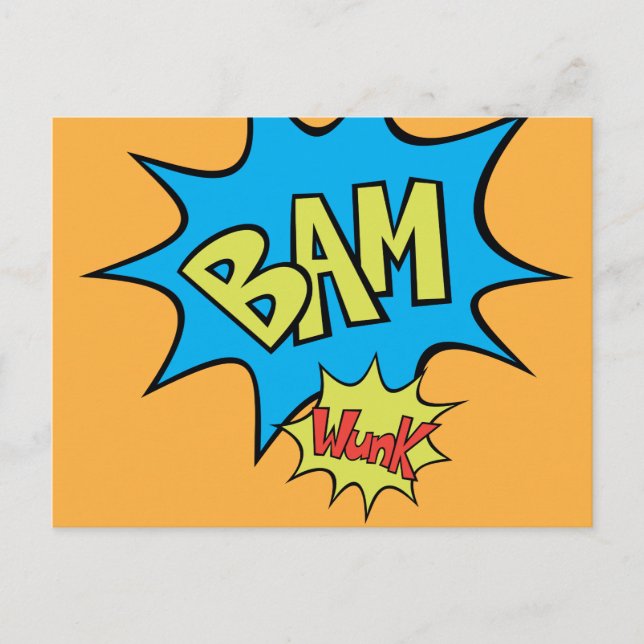 Comic Book "Bam" Balloon Explosion Postcard (Front)