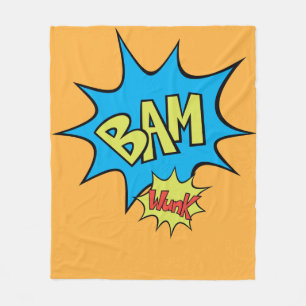 Comic Book "Bam" Balloon Fleece Blanket