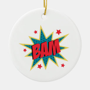 Comic Book Bam Ceramic Tree Decoration