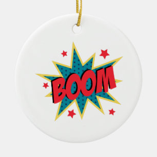 Comic Book Boom Ceramic Tree Decoration