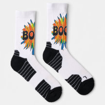 Comic Book Boom Pop Art Athletic Crew Socks
