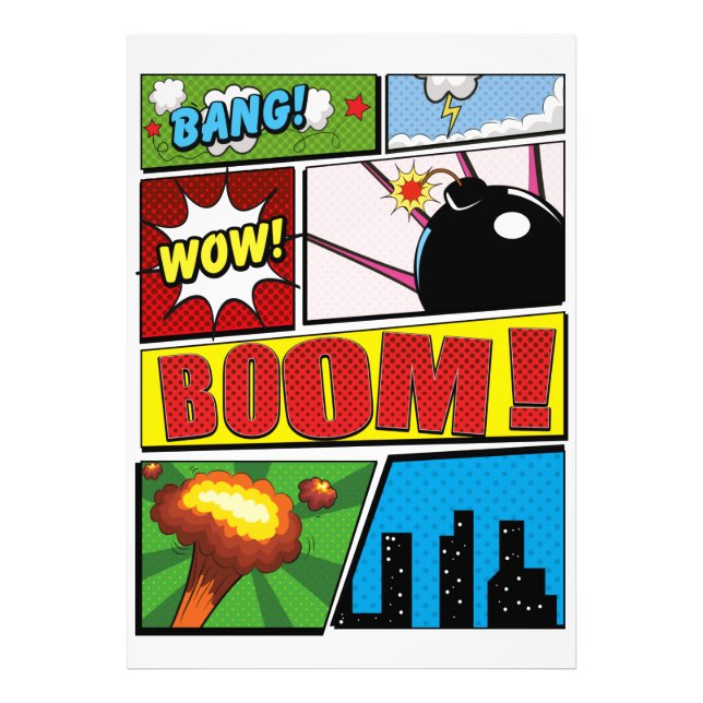 Comic Book cartoon fonts! Photo Print (Front)
