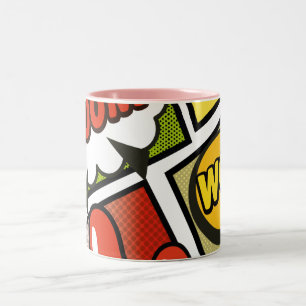 Comic Book cartoon fonts! Two-Tone Coffee Mug