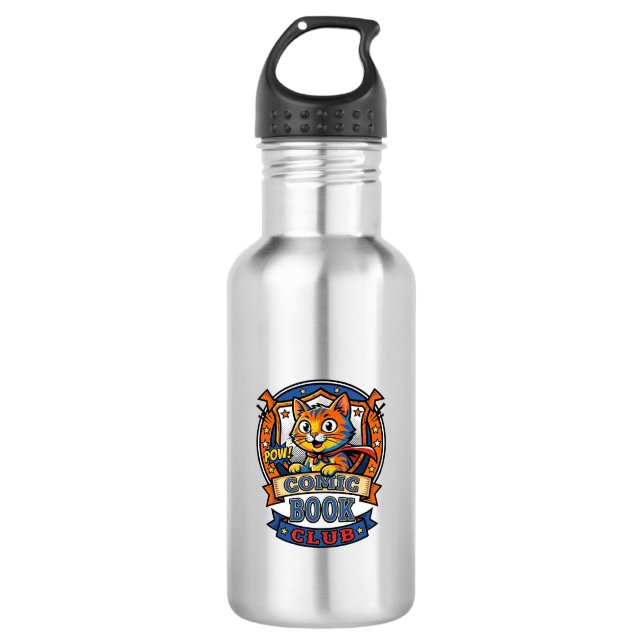 Comic Book Cat Cat Mum Gift Idea - Comic Book Cat  532 Ml Water Bottle (Front)