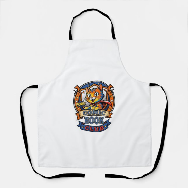 Comic Book Cat Cat Mum Gift Idea - Comic Book Cat  Apron (Front)