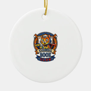Comic Book Cat Cat Mum Gift Idea - Comic Book Cat Ceramic Tree Decoration