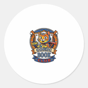 Comic Book Cat Cat Mum Gift Idea - Comic Book Cat  Classic Round Sticker