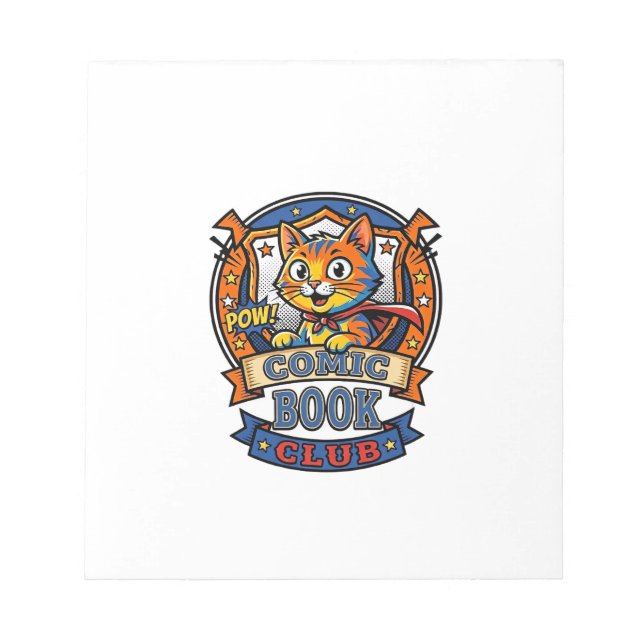 Comic Book Cat Cat Mum Gift Idea - Comic Book Cat  Notepad (Front)