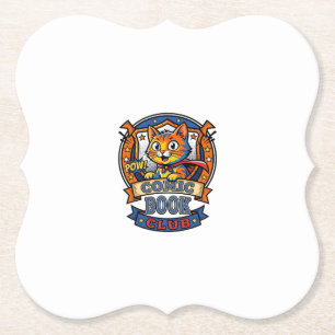 Comic Book Cat Cat Mum Gift Idea - Comic Book Cat Paper Coaster