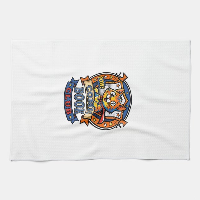 Comic Book Cat Cat Mum Gift Idea - Comic Book Cat  Tea Towel (Horizontal)