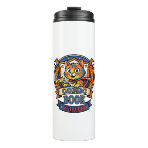 Comic Book Cat Cat Mum Gift Idea - Comic Book Cat  Thermal Tumbler