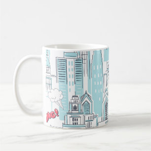 Comic book city: vintage pattern coffee mug