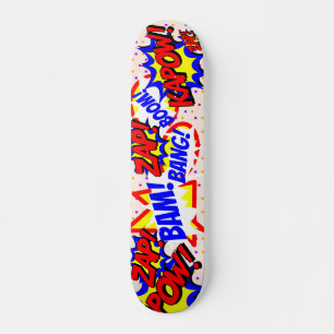 Comic Book Custom Speech Bubbles Colourful Dots Skateboard