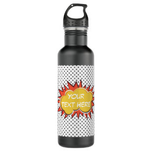 Comic Book Explosion Custom Text Bubble 710 Ml Water Bottle