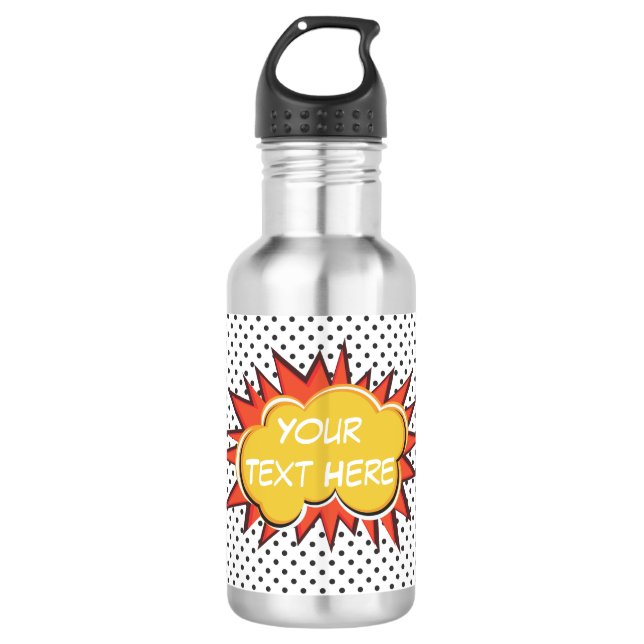 Comic Book Explosion Custom Text Bubble 710 Ml Water Bottle (Front)