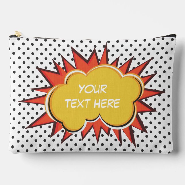 Comic Book Explosion Custom Text Bubble Accessory Pouch (Front)