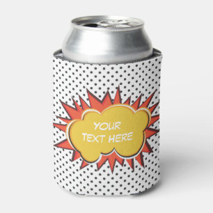 Comic Book Explosion Custom Text Bubble Can Cooler