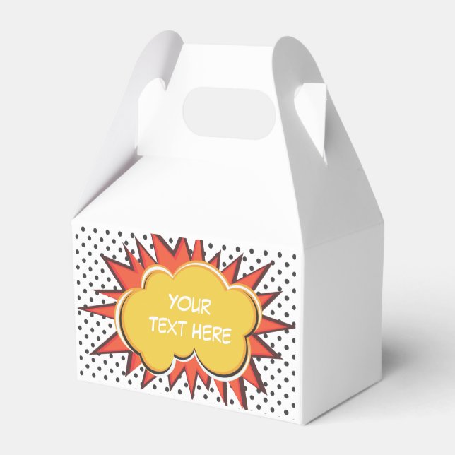 Comic Book Explosion Custom Text Bubble Favour Box (Front Side)