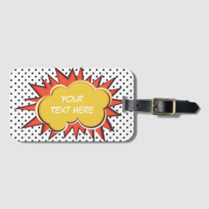 Comic Book Explosion Custom Text Bubble Luggage Tag