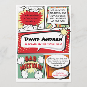 COMIC BOOK FANTASY Bar Mitzvah Invitation