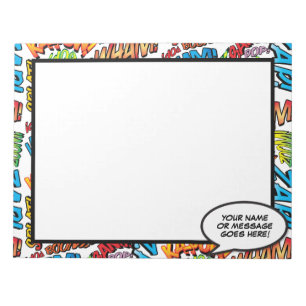 Comic Book Fun Speech Bubble Name Message Notepad