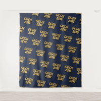 Comic Book Giggle Zone Text Navy Photo Backdrop