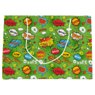 Comic Book Green Gift Bag