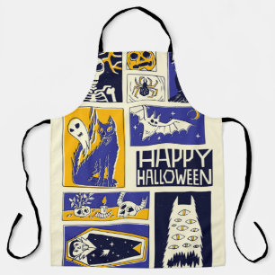 Comic Book Halloween Illustration Apron