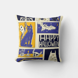 Comic Book Halloween Illustration Cushion