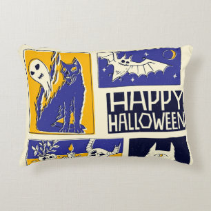 Comic Book Halloween Illustration Decorative Cushion